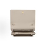 SAINT LAURENT YSL SUNSET Gold Logo, shiny crocodile embossed, magnetic clasp opening and closing sunset bag, chain bag, wallet, hand-held crossbody single-shoulder bag, regular women\'s style, white